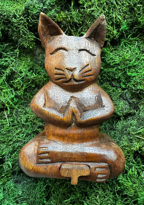 Wooden Puzzle Box - Meditating Cat
