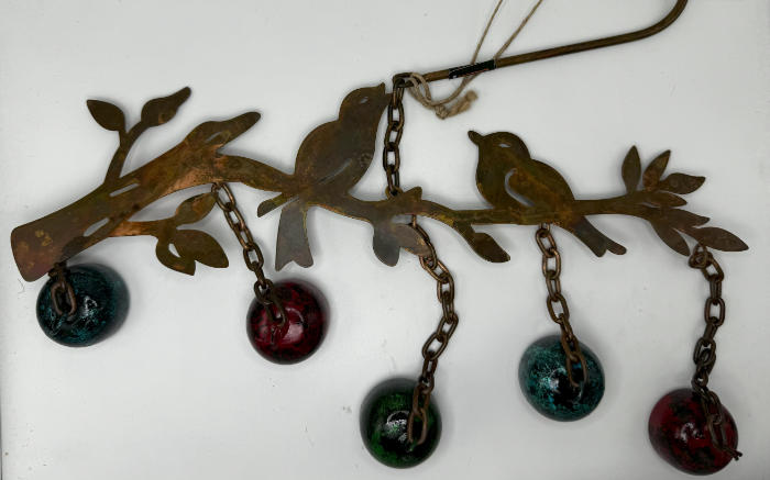 metal bird wind chime