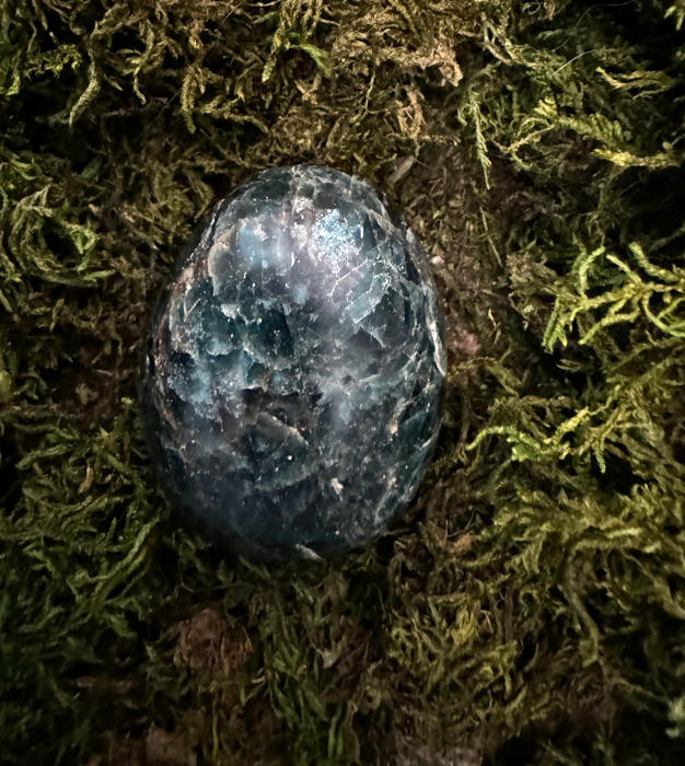 Blue Apatite Palm Stone