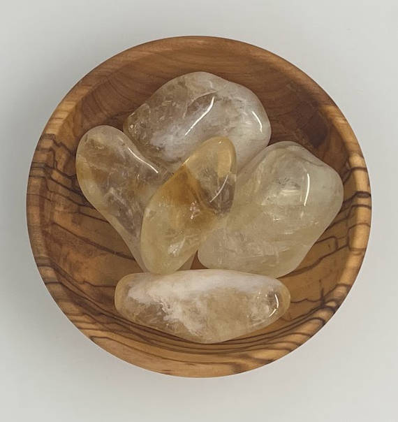 tumbled citrine heat treated