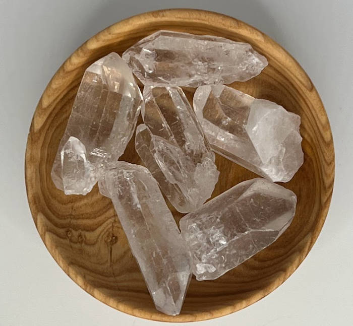 clear crystal quartz points
