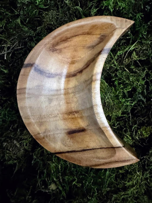 Teak Wood Crescent Moon Tray