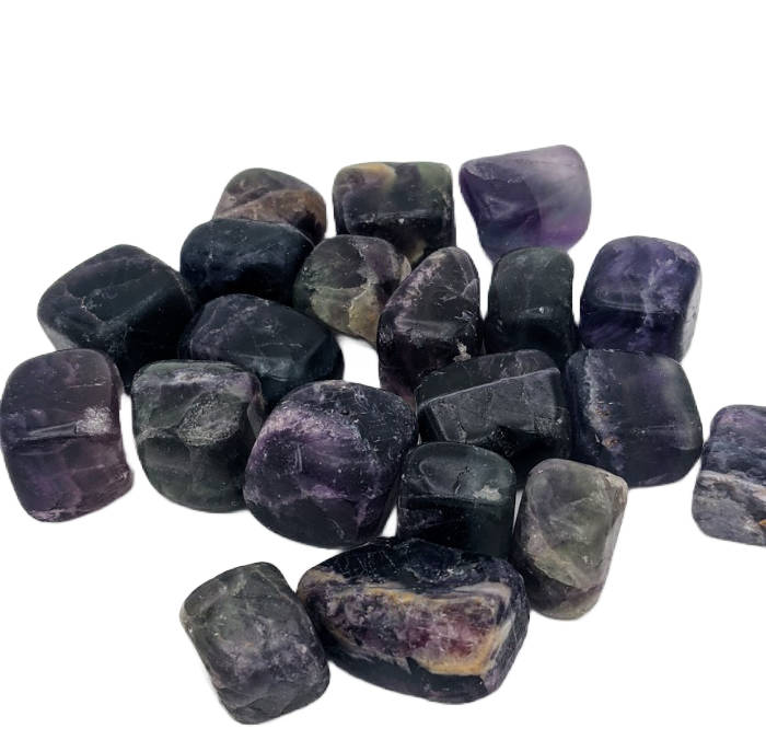 tumbled fluorite crystals