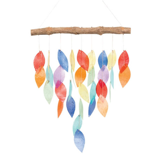 colorful capiz shells wind chime