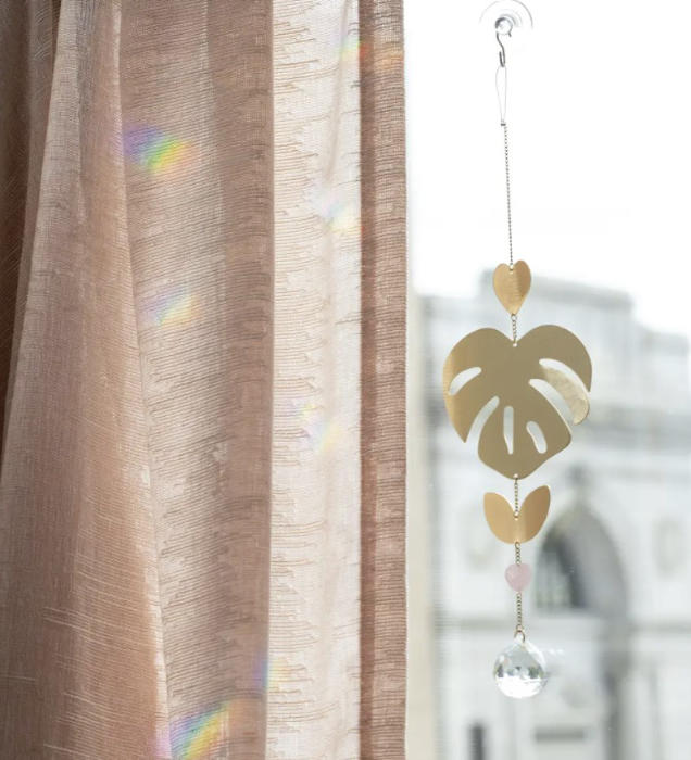 Suncatcher - Monstera Leaf & Crystal Prism
