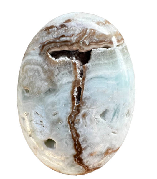 caribbean blue calcite palm stone
