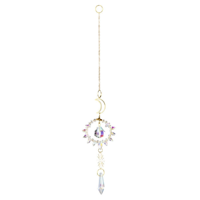 sun moon crystal hanging suncatcher