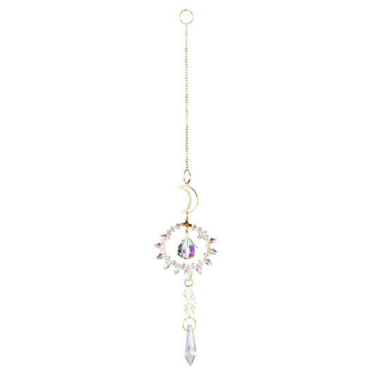 sun moon crystal hanging suncatcher