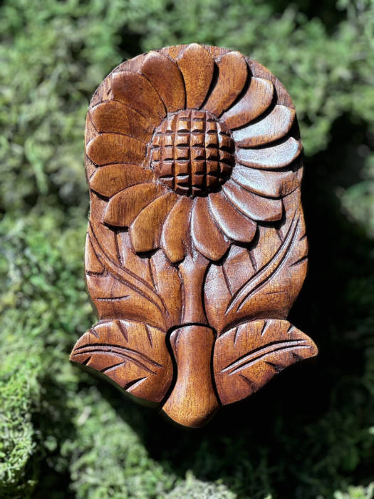 Wooden Puzzle Box -  Sunflower