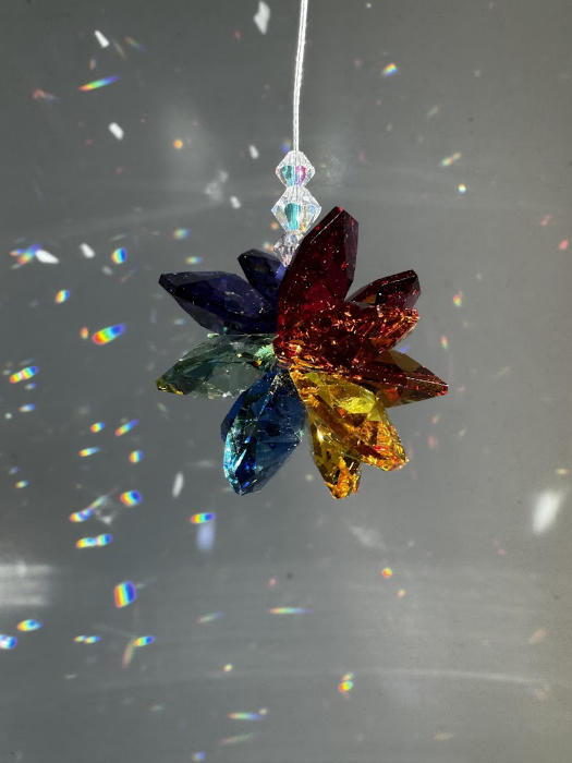 Mini Suncatcher - Rainbow Crystal Cluster