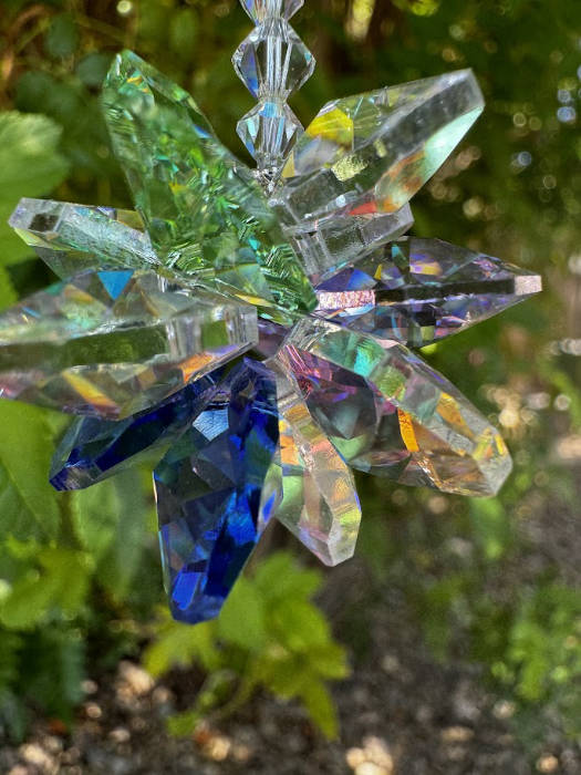 multi color crystal cluster suncatcher