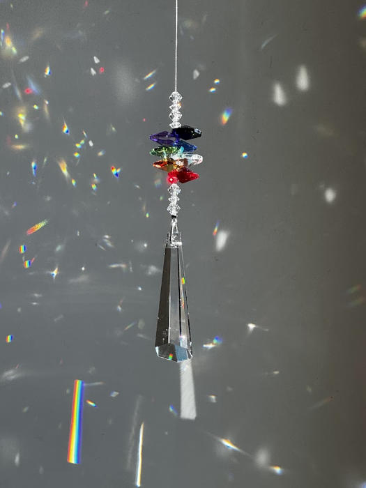 Crystal Suncatcher - Rainbow Crystal & Fluted Drop Prism