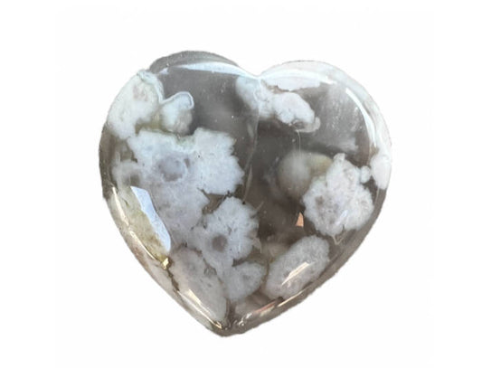 flower agate heart shaped crystal