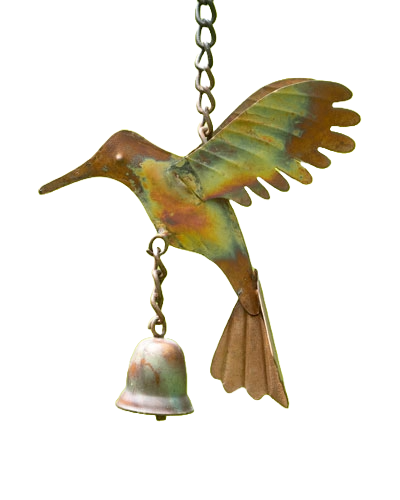 hummingbird garden chime with bell