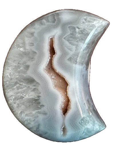 Natural Agate Druzy Moon