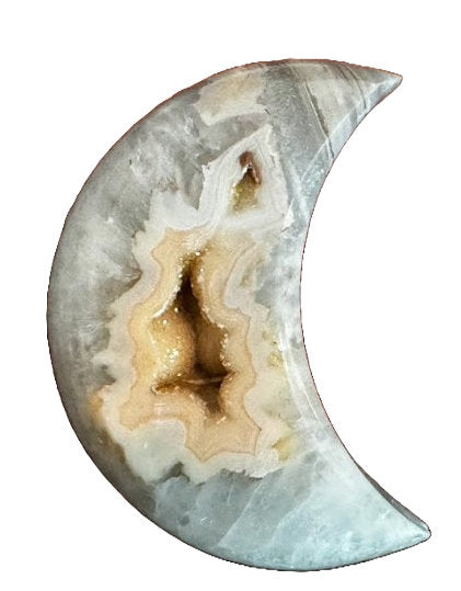 Natural Agate Druzy Moon