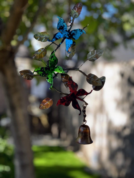 colorful butterfly garden decor chime