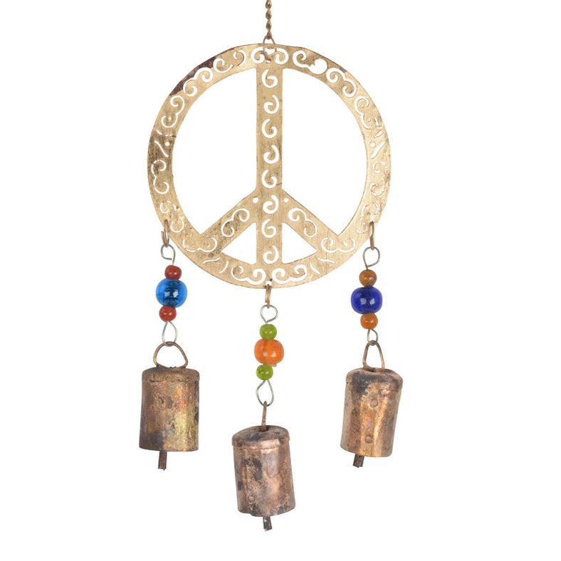 metal peace sign wind chime