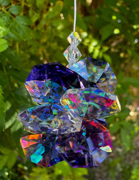 purple crystal cluster suncatcher