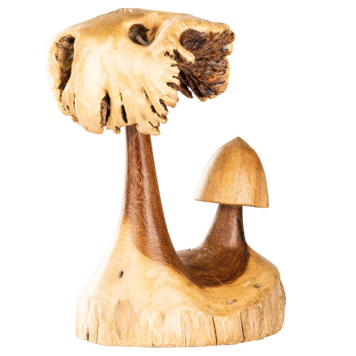 carved wooden mushrooms home decor